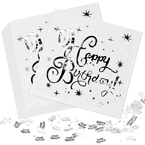 40. Geburtstag Servietten – Verkehrsschild-Motiv, 33x33 Cm, 20 Stück, Rot-weiß-schwarz