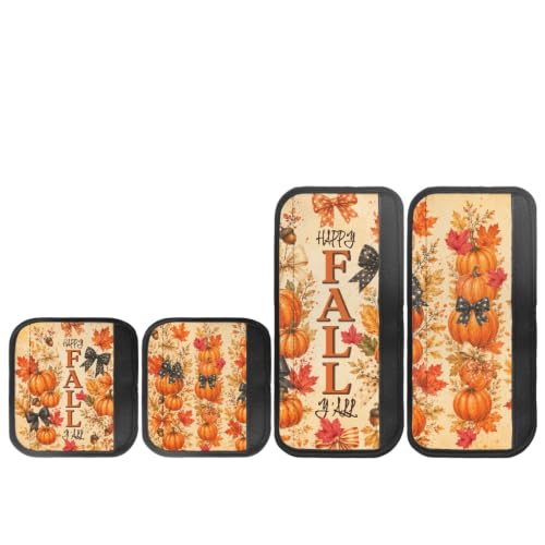 Image of Dreaweet Fall Pumpkin Bow Refrigerator Door Handle Covers Set of 4