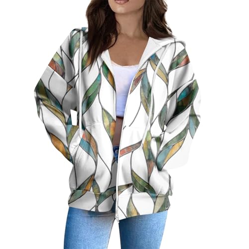 Zip Up Hoodie Women Casual Oversized Sweatshirts - Fall Fashion Fleece Lined Jacket - Thick Warm Coat Winter Clothing