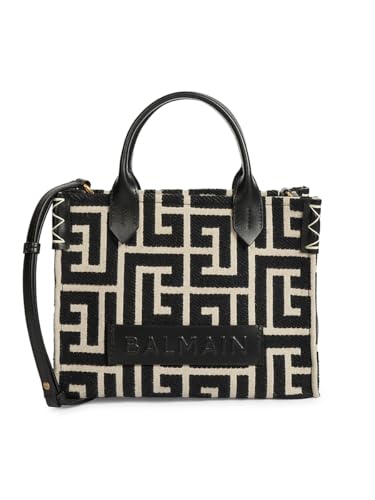 Balmain, B-Army Small Monogram Jacquard Tote Bag, Ivory Noir