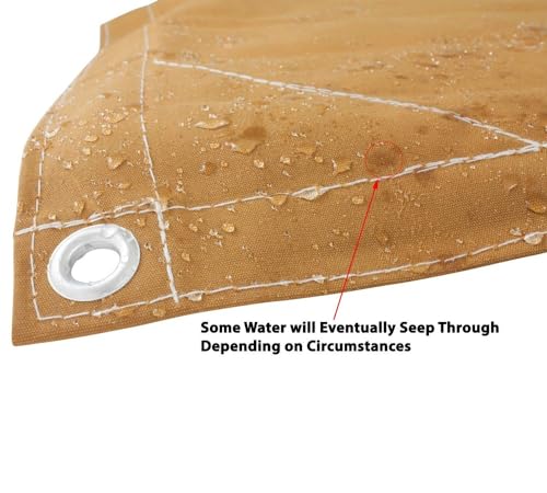 Mytee Products CT10-12-T 10' X 12' Tan Canvas Tarp 12Oz Heavy Duty Water Resistant thumb #5