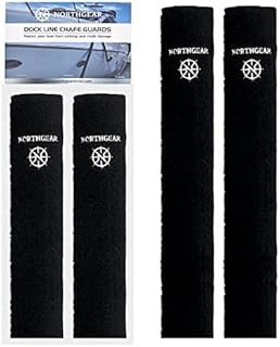 NORTHGEAR Dock Line Chafe Guards 24” Length (2 Pack) - Ultra-Strong Removable Chafing Guard, UV Resistant, Eliminates Line Squeaking