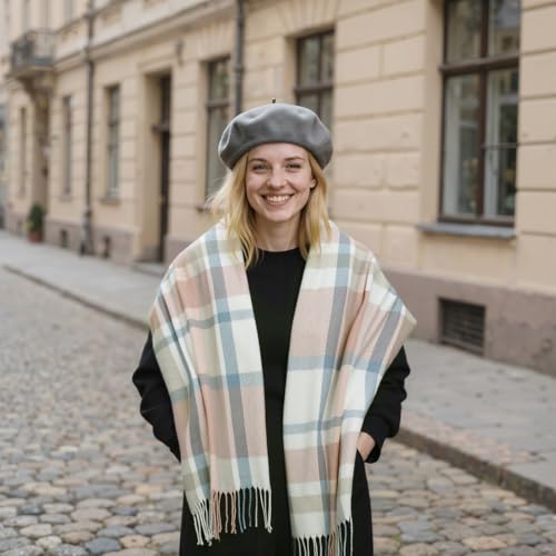 Image of Loritta Winter Scarf for Women, Long Plaid Shawl Wraps Scarves Gifts