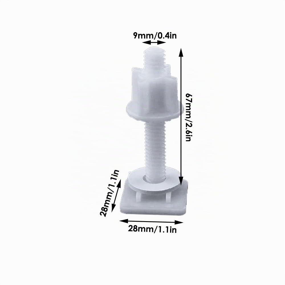 2 viti per coperchio del WC, copertura in plastica, bullone a cerniera, regolazione di riparazione del sedile, compatibile con la maggior parte dei sedili, riparazione del bagno