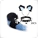 Produktbild ieyol Schwarz blau s¨¹ schne lolita cosplay cat ohren stirnband mit pl¨¹sch schwanz glocke choker kragen halskette kost¨¹m set [M]