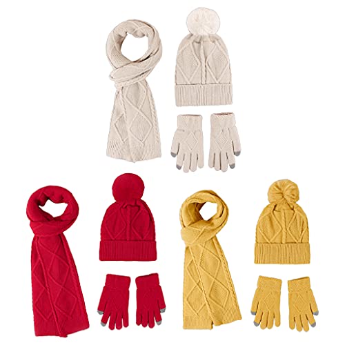 Set de gorro, bufanda larga y guantes de punto para invierno 6