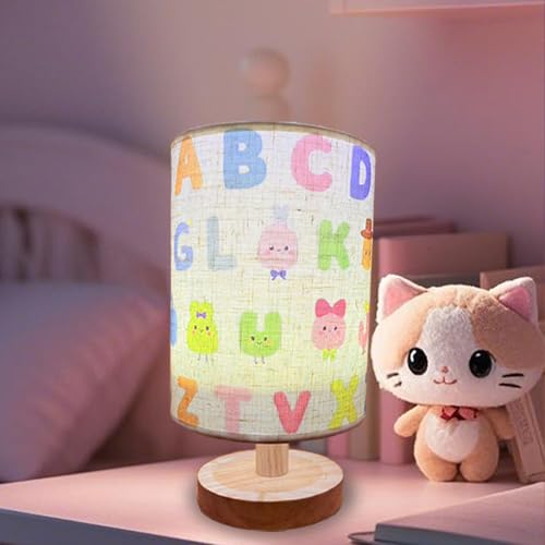 HYLING Kids Lamps for Bedrooms Girls, Cartoon Alphabet Table Lamp