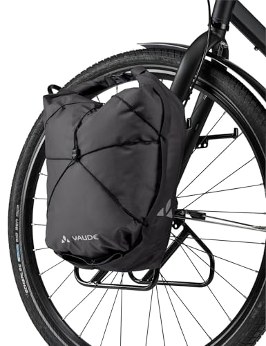 VAUDE Fahrradtaschen Aqua Front Light - ultraleichte Fahrradtaschen - 2 Vorderradtasche (2 x 11L) in schwarz - wasserdicht - Made in Germany