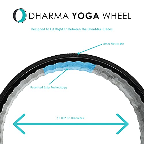 Dharma-Yoga-Wheel-Eco-Basic-for-Stretching-Strengthening-Back-Pain-Strained-Muscles-Bulging-Discs-Arthritis-Osteoporosis-Ligament-Strains-Portable-Yoga-Prop-Patented-Grip-Design-Made-in-USA