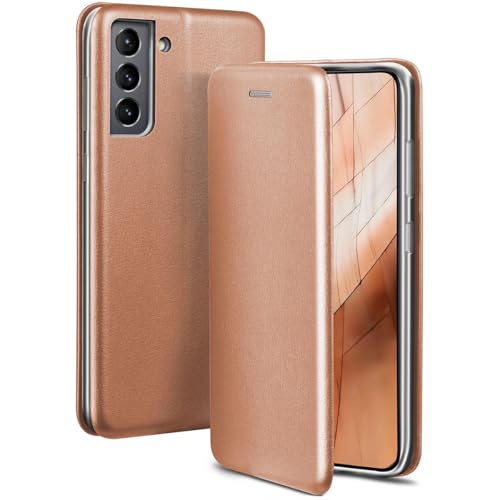 Étui Samsung S21 Plus ONEFLOW or rose en cuir synthétique fin avec support et fente cartes
