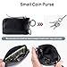 Small Coin Purse for Women Minimalist Functional Hanging Leather Keychain Wallet Fashion Change Purse for Credit Card (Black)