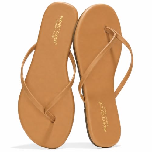 Image of Project Cloud Flip Flops for Women Footwear- Lightweight and Memory Foam Insole Sandals for Women 2026 - Durable Non-Slip Beach Essentials Flats for Women Sandals (Foundations)