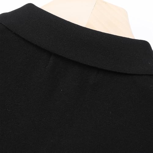 Men's Soft Viscose Blend Short-Sleeve Polo Sweater Lightweight Knit Top for Fall & Winter Classic Black Brown Beige 6