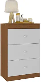 Cômoda Infantil com 3 Gavetas Doce de Leite Multimóveis Mp2676 Madeirado/branco