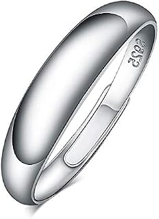 Infinite U Fashion 925 Sterling Silver Plated with Rhodium Classical Love Couples/Lovers Adjustable Rings for Engagement Wedding. -Male/Female/Couples Options (Male)