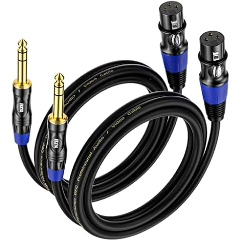 EBXYA XLR Female to 1/4 Inch TRS - Balanced XLR Microphone Cable to 6.35mm Jack Lead, 6ft 2 Pack Cover
