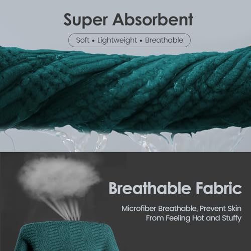 Image of JML Microfier Bath Towels Set, Large Microfier Body Towel for Adult, 2 Pack, 30 inch x 60 inch, Oversized, Soft, Super Absorbent, Fast Drying, Use for Suana,Gym,Sport, Fitness, Yoga, Diamond Cross Grid Teal