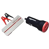 Dino KRAFTPAKET 12V-600A Starthilfegerät 66.6Wh 18000mAh & Amazon Basics - Kfz-Ladegerät für Apple- & Android-Geräte, USB-Anschluss: 2 Eingänge, 4,8 Ampere / 24 W, Schwarz/Rot Dino KRAFTPAKET 12V-600A Starthilfegerät 66.6Wh 18000mAh & Amazon Basics - Kfz-Ladegerät für Apple- & Android-Geräte, USB-Anschluss: 2 Eingänge, 4,8 Ampere / 24 W, Schwarz/Rot