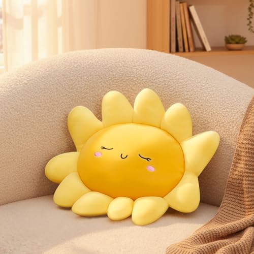 Juexica 1 Pcs Sun Pillow Plush Sofa Cushion Cute Stuffed Sun Shaped Floor Pillow Car Throw Soft Toy for Kids Women Girls Bed Home Decoration (13.7...