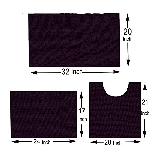 Madeals Badteppich Set 4-teilig mit WC-Deckelbezug und Teppich-Set Combo, Soft Shaggy Badvorleger Set 3-teilig und U… – Bild 4