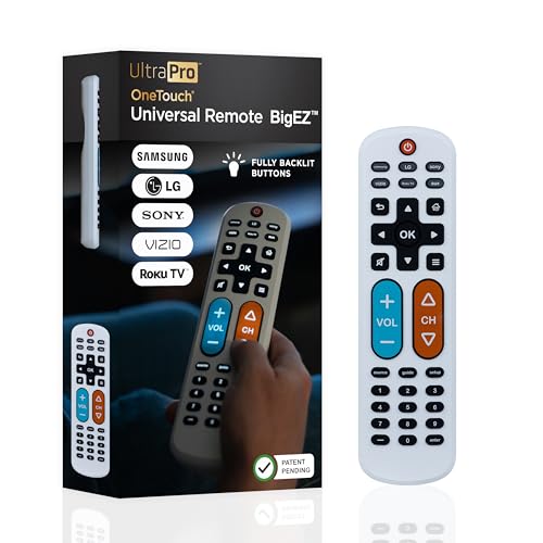 UltraPro BigEZ OneTouch Big Button Universal TV Remote for Seniors, Easy to Use, Replacement Remote...
