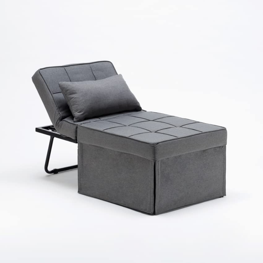 Produce Shop Pouf Poltrona Letto Pieghevole in Tessuto Sweet Relax - Grigio Scuro