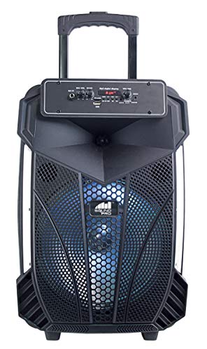 Naxa Electronics Portable Bluetooth Party Speaker with Disco Light, 12-inch, Black