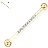 Groumh Industrial Bar Industrial Piercing Jewelry 14G Industrial Barbell Surgical Steel for Women Me