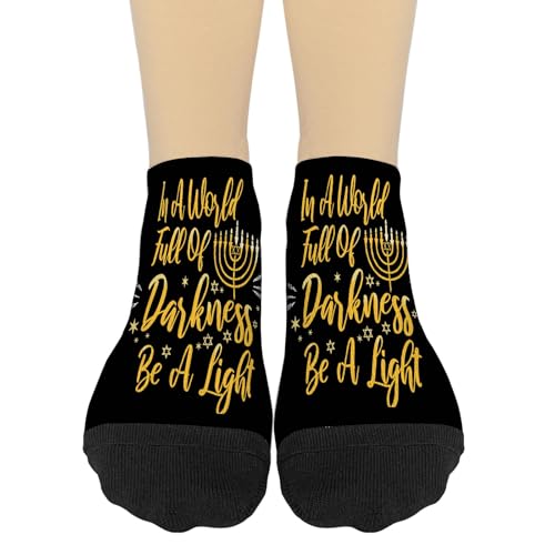 A Light Happy Hanukkah Low Cut Socks Athletic Sock Girl Pack Ankle Socks HumorSocks