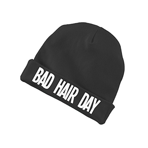 Decal Serpent Bad Hair Day Funny Baby Beanie Cotton Cap Hat - Black
