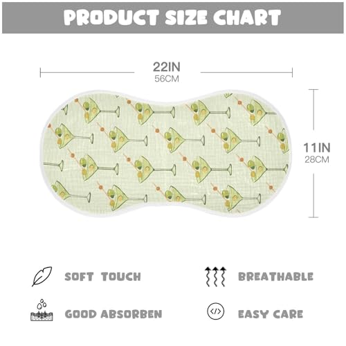 vvfelixl Muslin Burp Cloths Cartoon Olive Skewer Cocktail Baby Washcloths for Baby Girl Boys 2 Pack2