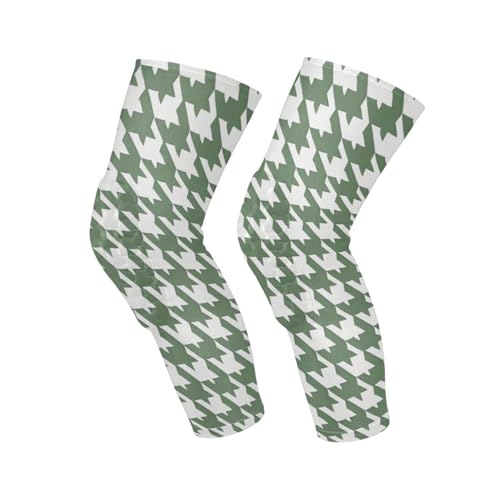 sanluoli Classical Green White Houndstooth knee brace for men (1 pair) Support for All Sports knee pads for men for Walking, Walking, Walking, Walking