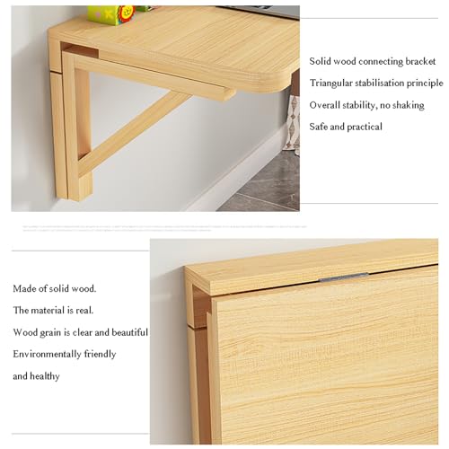 Bureau mural rabattable bois gain de place table informatique pliable