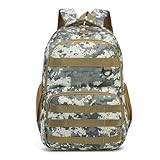 Mochila De Nylon Camuflada — EspaçOsa E Robusta, Ideal Para A Escola, O Trabalho E O Acampamento(Cinza Escuro)