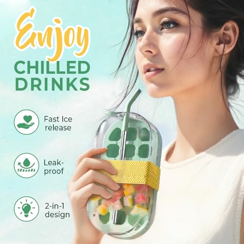 Molde para cubos de hielo 2 en 1 con botella y tapa miniatura 4