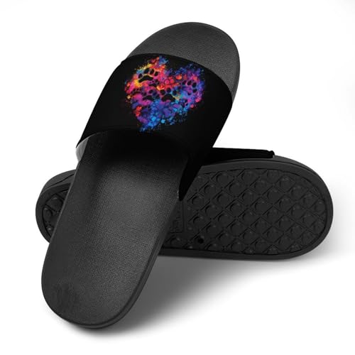 Tie Dye Love Dog Paw House Sandals Non-Slip Bathroom Slippers Beach Summer Shoes for Men Women4