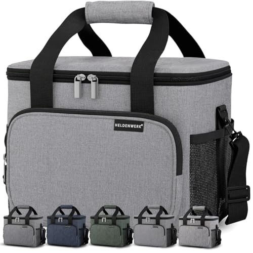 HELDENWERK® Kühltasche groß faltbar – 12h Kühlleistung – Thermotasche auslaufsicher & wasserdicht – Kühlbox, Picknicktasche, Lunchtasche, Isoliertasche mit 6 Fächern & verstärktem Boden 1