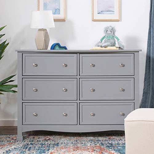 Davinci Kalani 6-Drawer Double Wide Dresser In Grey #TOP1