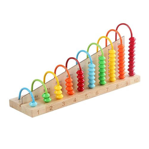 Beaupretty Ábaco de Madera Montessori para Juguete Educativo Matemáticas Herramienta Aritmética para Cálculo Material Duradero y Color Resistente Desarrollo Cognitivo Infantil