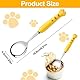 Cosysparks Katzen löffel lang, 2Pcs Edelstahl haustier futter löffel pet can löffel Langer Griff futterlöffel für haustiere für Nassfutter (Gelb und weiß)