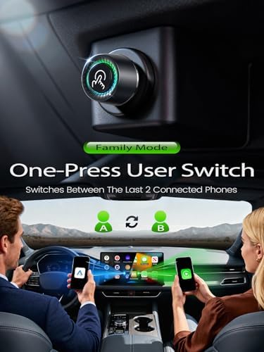 Wireless CarPlay Adapter for Apple iPhone, One-Click User Switch, Fast & Stable, Converts Wired to Wireless, for in-Dash Car GPS/Stereo with Built-in Wired CarPlay & Android Auto, Vehicles 2016+ Grey - 1