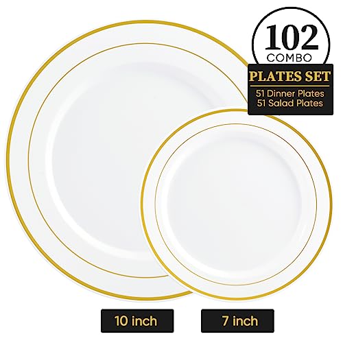 Gold Rim Plastic Plates