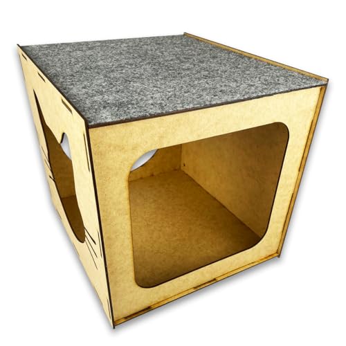 Nicho Mdf Cru Para Gato Pet C/Carpete Arranhador Playground