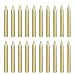 Mega Candles 20 pcs Unscented Gold Mini Taper Candle, 4 Inch Tall x 1/2 Inch Diameter, Great for Casting Chimes, Rituals, Spells, Vigil, Witchcraft, Wiccan Supplies, Wax Play & More