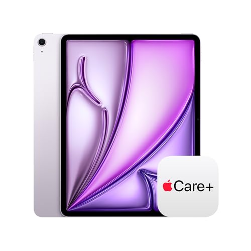 Image of Apple iPad Air 13-inch (M4): Liquid Retina Display, 512GB, 12MP Front /Back Camera, Wi-Fi 7 with Apple N1, Touch ID, All-Day Battery Life - Purple with AppleCare+ (2 years)