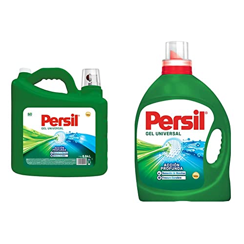 Persil Gel Universal, 6.64L, Detergente Líquido, Acción Profunda Plus, Remoción de Manchas Incrustadas y Odor Block, con Tecnología Alemana...