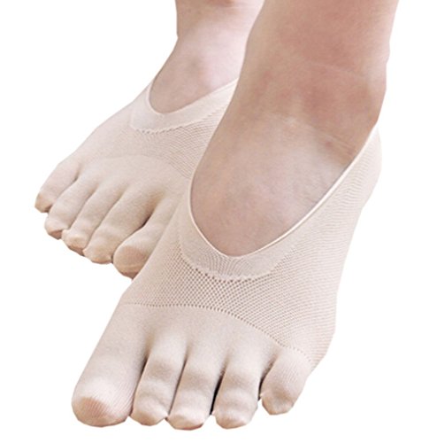 Dikoaina Women's Five-Toe Low-Cut Silk Stockings Ankle No Show Socks,OS