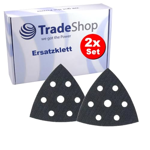 Trade-Shop Lot de 2 bandes fermeture auto-agrippante de rechange, 93 x 93 x 93 mm, autocollants, triangulaires, compatible avec Meister MDS260-1, compatible...