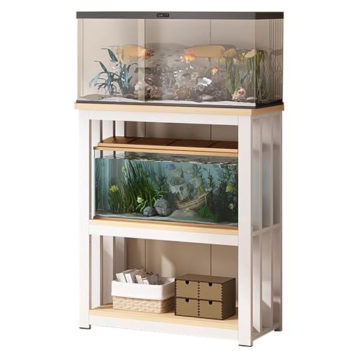 Soporte ajustable de 3 niveles para pecera, estante de acuario con marco de metal para sala de estar y entrada, mesa de terrario con accesorios de almacenamiento