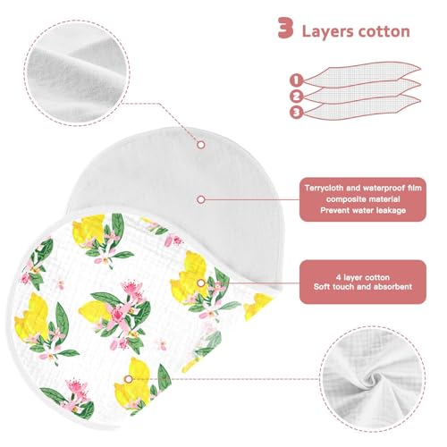 Muslin Baby Burp Cloths, Hand-Drawn Lemons Cotton Soft Burp Cloths for Newborns, Extra Absorbent Burp Cloths 2-Pack, 22 x 11 Inch4